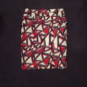 NWOT RED WHITE AND BLUE PENCIL SKIRT